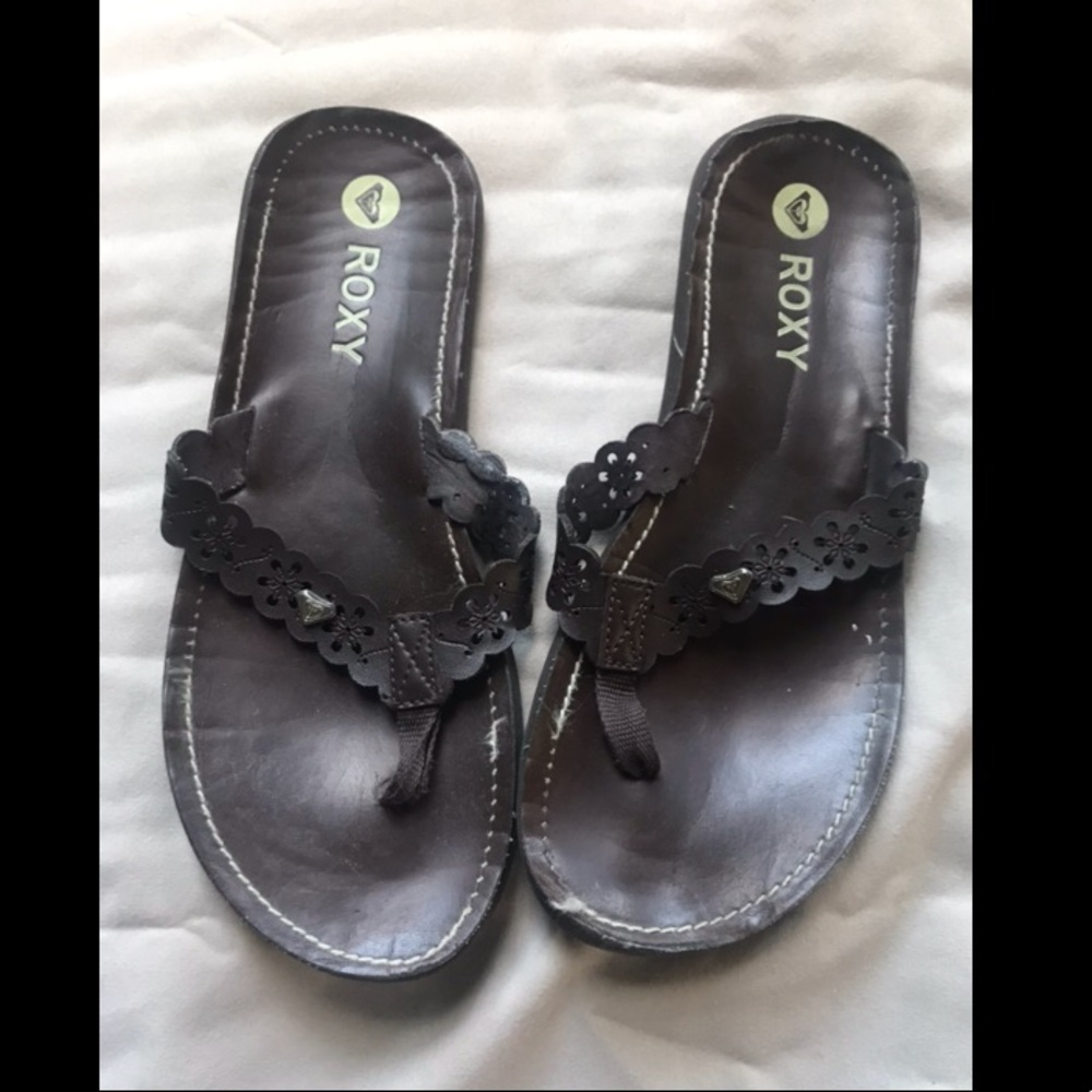Brown Roxy Flip Flops Size 10